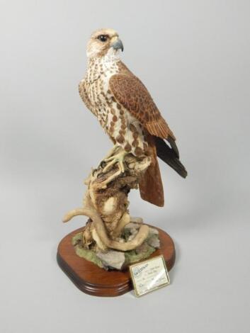 A Wildtrack sculpture of a Saker Falcon by David Avey