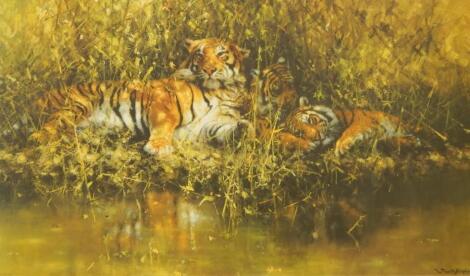 David Shepherd (born 1931). Sleepy Tigers