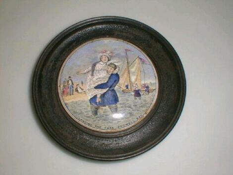 A Victorian Prattware pot lid