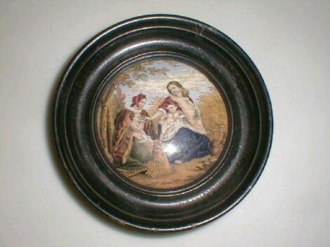 A Victorian Prattware pot lid