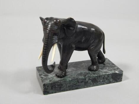 An late 19th/early 20thC Japanese bronze figure of an elephant