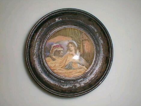 A Victorian Prattware pot lid