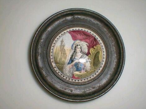 A Victorian Prattware pot lid