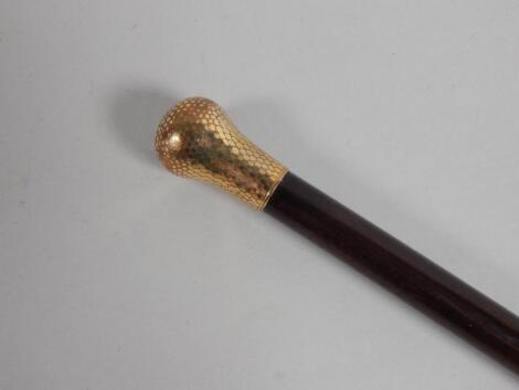 A Continental mahogany walking stick