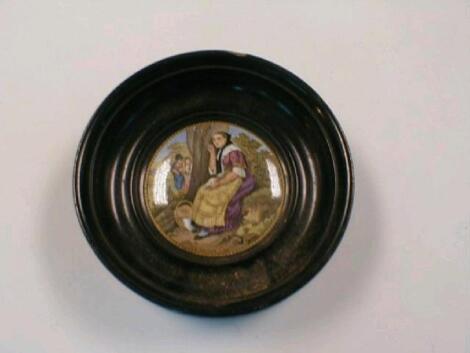 A Victorian Prattware pot lid