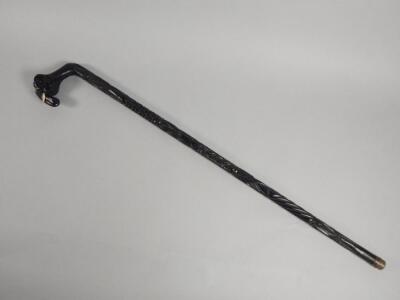 An early 20thC African ebony walking stick - 2