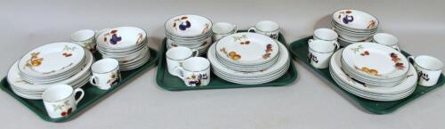 A Royal Worcester Evesham Vale pattern part dinner service