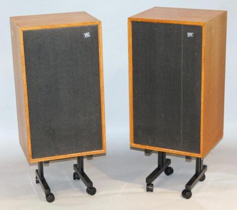 A pair of Wharfedale music speakers