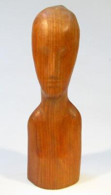 A modern polished hardwood figure bust