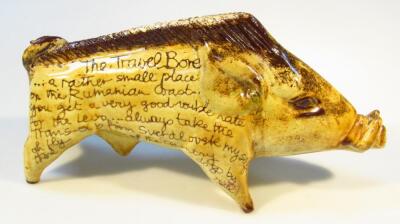 A Chelsea Pottery Studio travel boar figure - 2