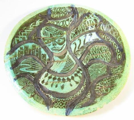 A Lawrence Studio pottery charger