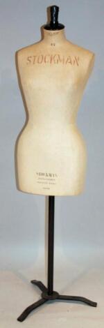 An early 20thC Stockman Paris and London adjustable mannequin