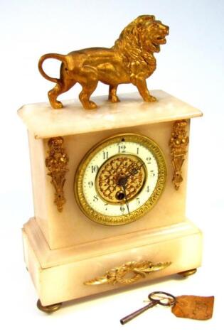 A late 19thC marble and gilt metal mantel clock