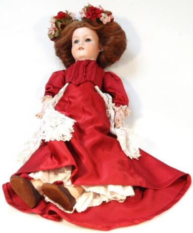 An early 20thC Armand Marseille German bisque headed doll