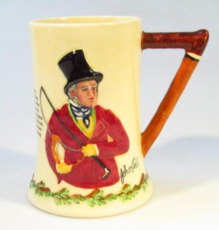 A Crown Devon Fieldings pottery musical tankard