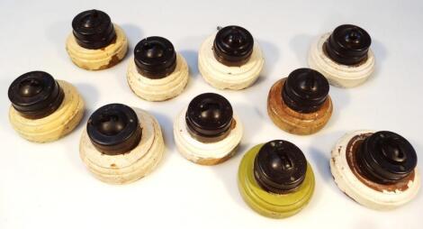 Ten similar mid-20thC Bakelite switches