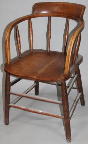 An early 20thC oak club office chair