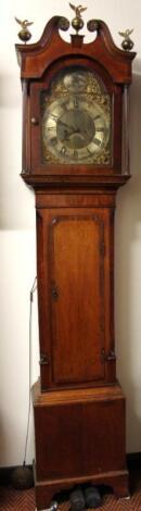 An 18thC oak and mahogany 8-day longcase clock