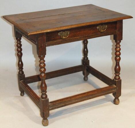 A principally 18thC oak side table