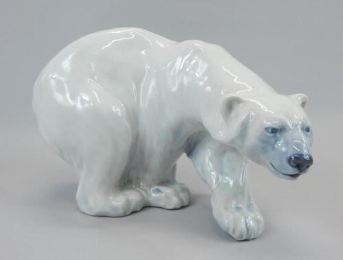 A 20thC Royal Copenhagen porcelain figure of a Polar bear