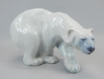 A 20thC Royal Copenhagen porcelain figure of a Polar bear