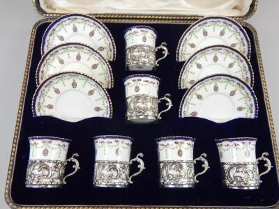 An Edwardian Royal Worcester porcelain coffee service - 2