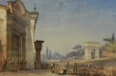 William Callow (1812-1908). Italian landscape with figures