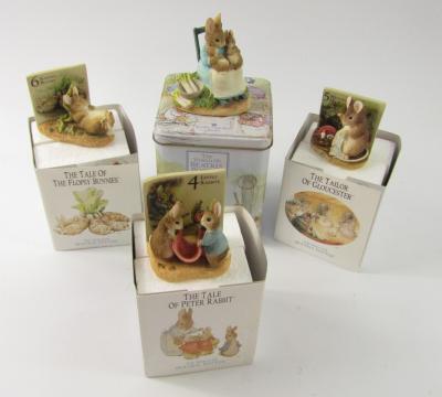 Four Border Fine Arts Beatrix Potter sculptures