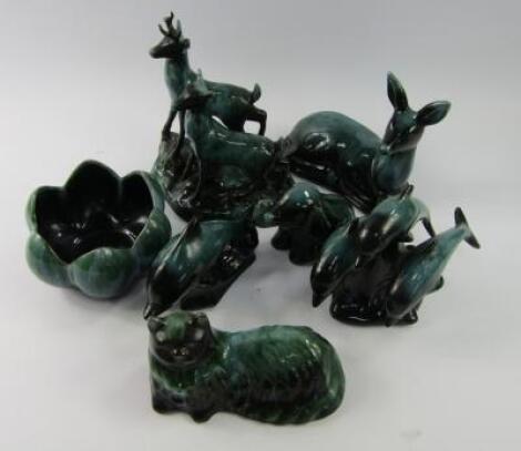 A collection of Blue Mountain Pottery animal figures