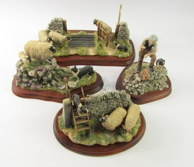 Four Border Fine Arts sheep group models