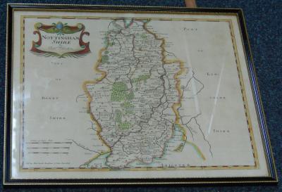 After Robert Morden. A map of Nottinghamshire