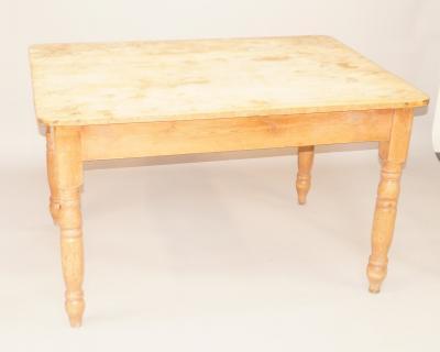 A Victorian pine scrub top table