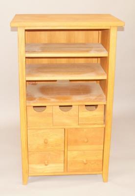 An oak side cabinet