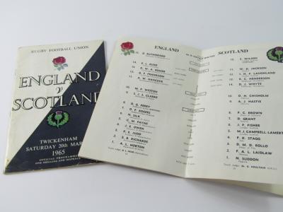 Two England Rugby programmes versus Scotland