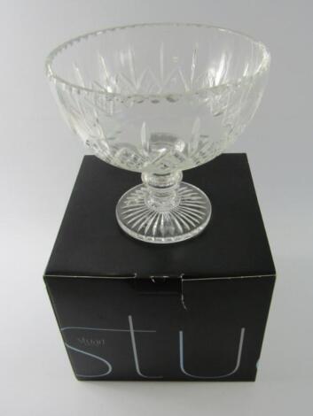 A Stuart crystal cut glass pedestal fruit bowl