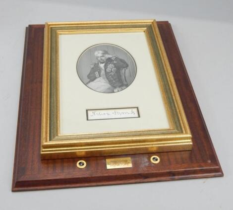 A framed montage relating to Admiral Lord Nelson