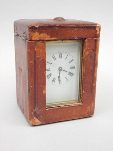 A 20thC brass repeating carriage clock