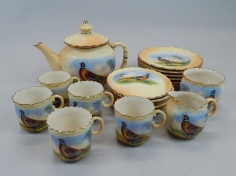 A Locke & Co Worcester porcelain part tea service