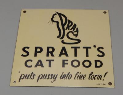 A rare Spratt's Cat Food enamel sign