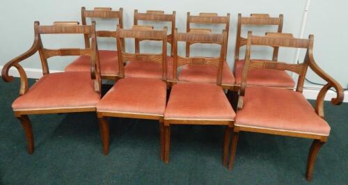 A set of eight 19thC mahogany dining chairs