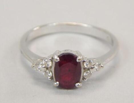 A ruby and diamond dress ring