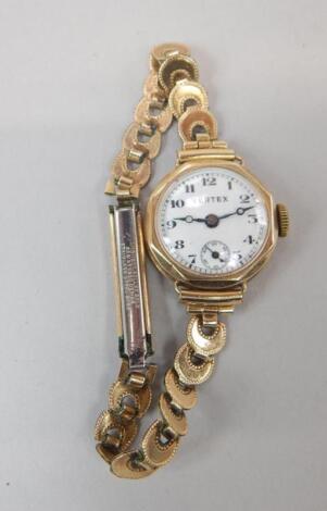 A Vertex 9ct gold ladies wristwatch