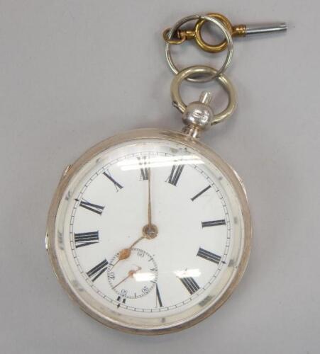 A silver pocket watch