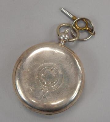 A silver pocket watch - 2