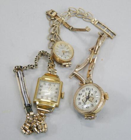 A 9 carat gold wristwatch