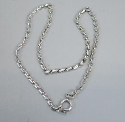 A modern silver necklace