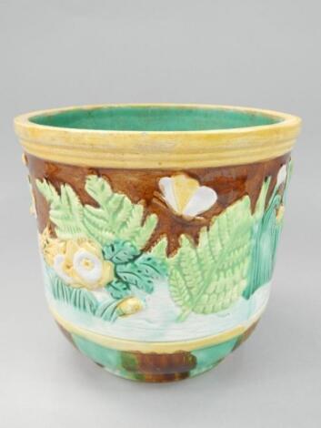 A Victorian majolica jardiniere