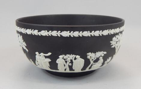 A Wedgwood black Jasperware bowl