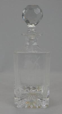 A square section glass decanter