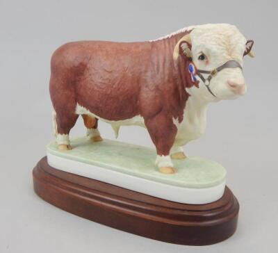 A Royal Worcester porcelain model of a Hereford Bull